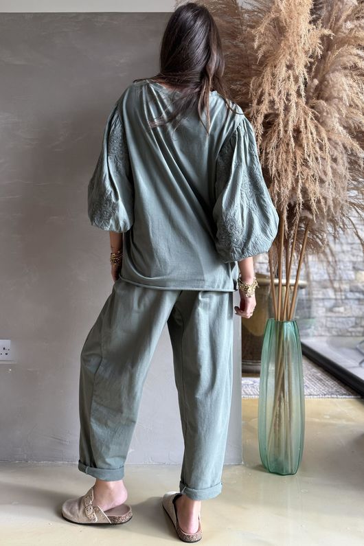 Atik Batwing Top Khaki 